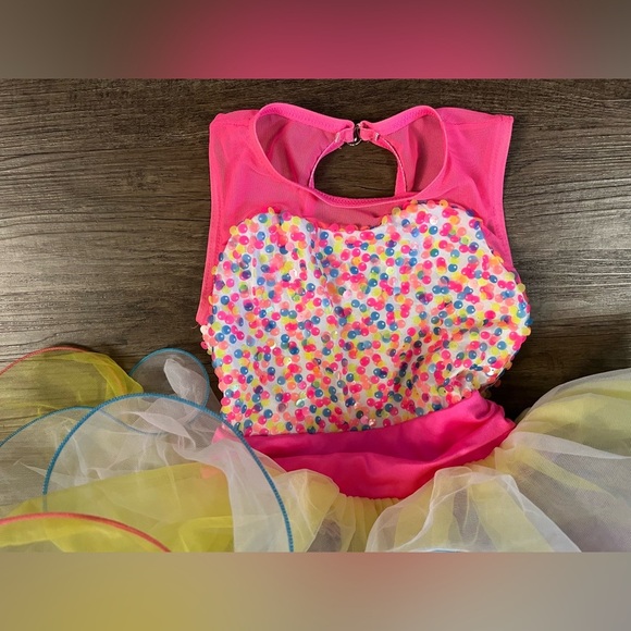 Weissman Colorful Rainbow Confetti Tutu Dress Skirt Size Small C8 - Picture 3 of 7